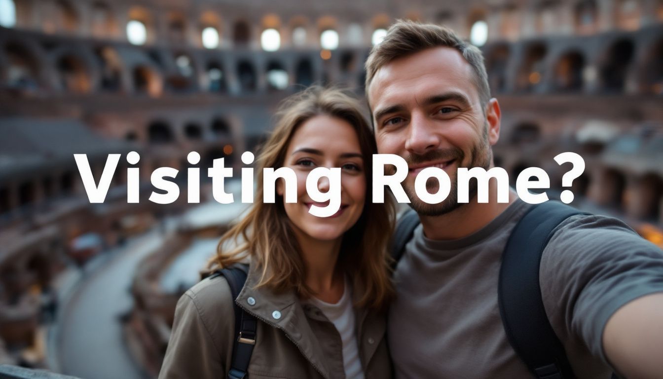 A couple exploring the Colosseum in Rome.