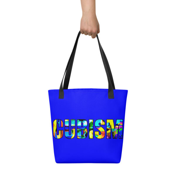 Mid Blue Cubism Tote Bag - Image 3