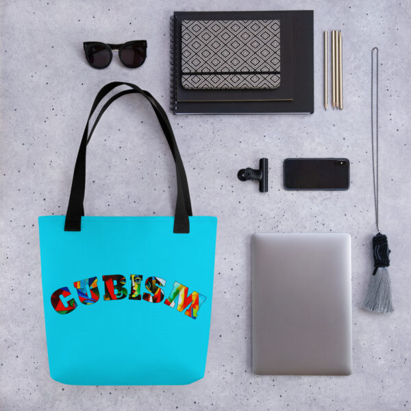 Cubism Tote Bag Turquoise - Image 8