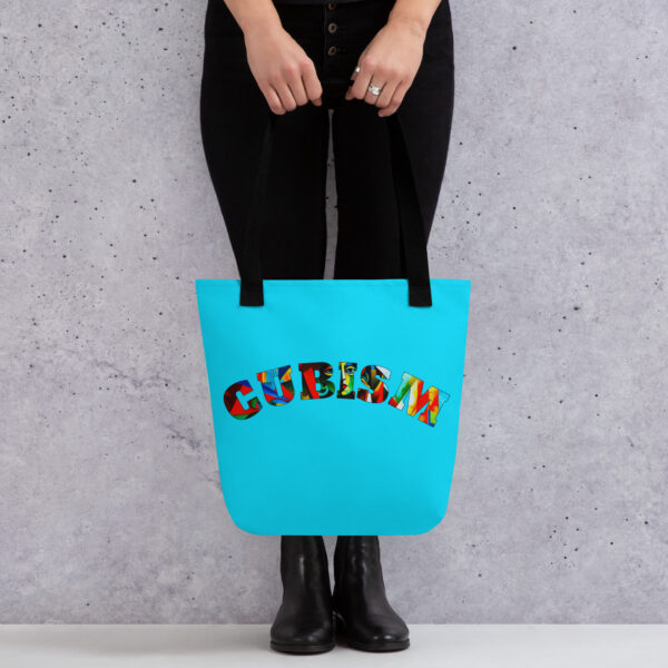 Cubism Tote Bag Turquoise - Image 6