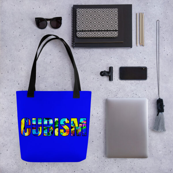 Mid Blue Cubism Tote Bag - Image 7