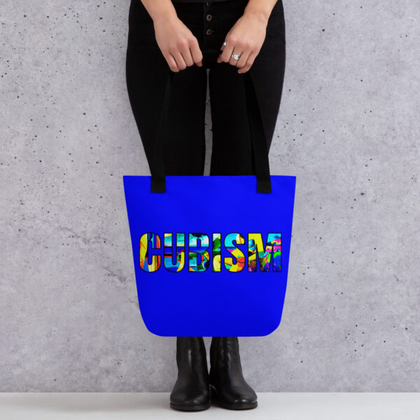 Mid Blue Cubism Tote Bag - Image 5