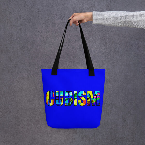 Mid Blue Cubism Tote Bag - Image 4