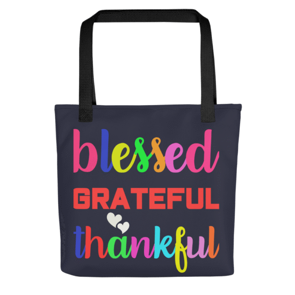 Blessed Tote Bag in Navy Blue - Image 5