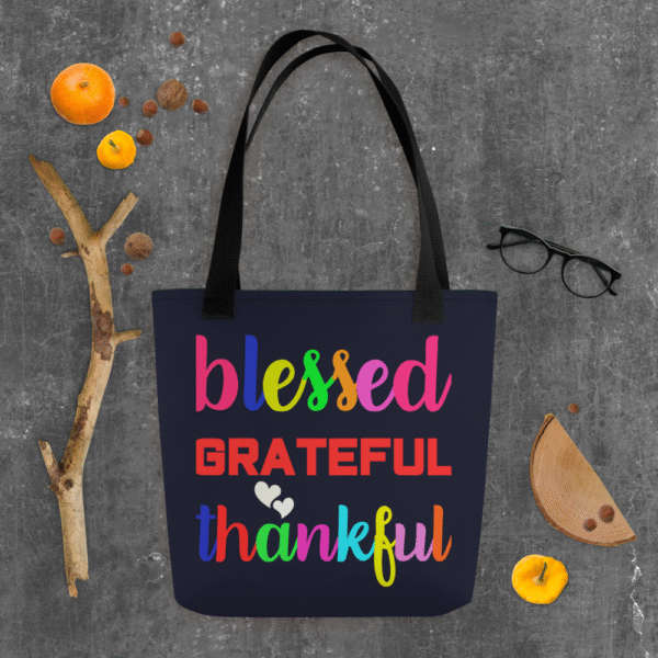 Blessed Tote Bag in Navy Blue - Image 7