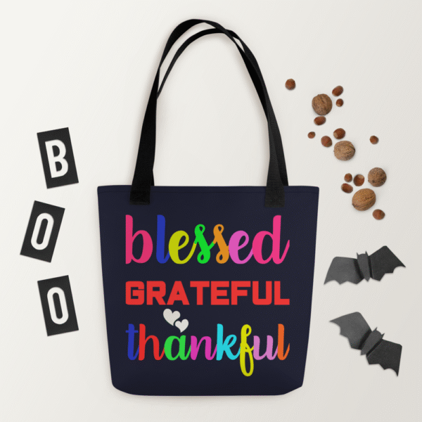 Blessed Tote Bag in Navy Blue - Image 6