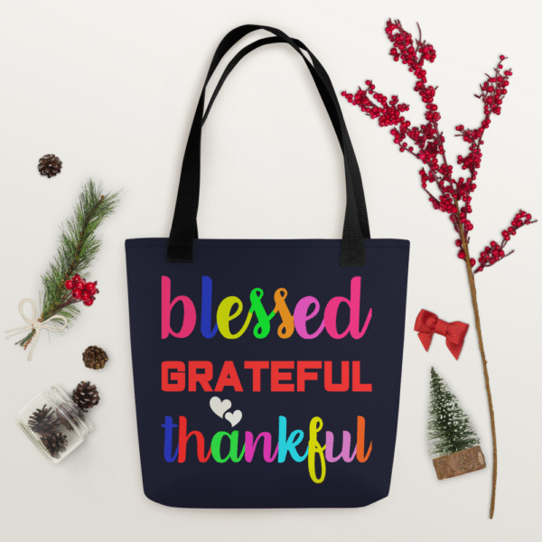 Blessed Tote Bag in Navy Blue - Image 9
