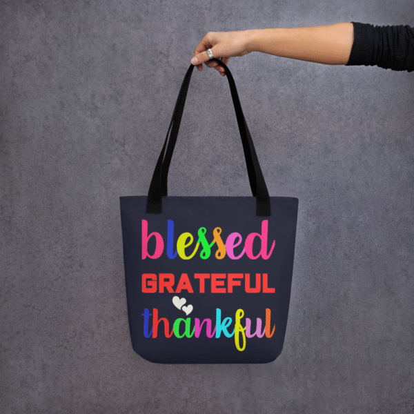 Blessed Tote Bag in Navy Blue - Image 10