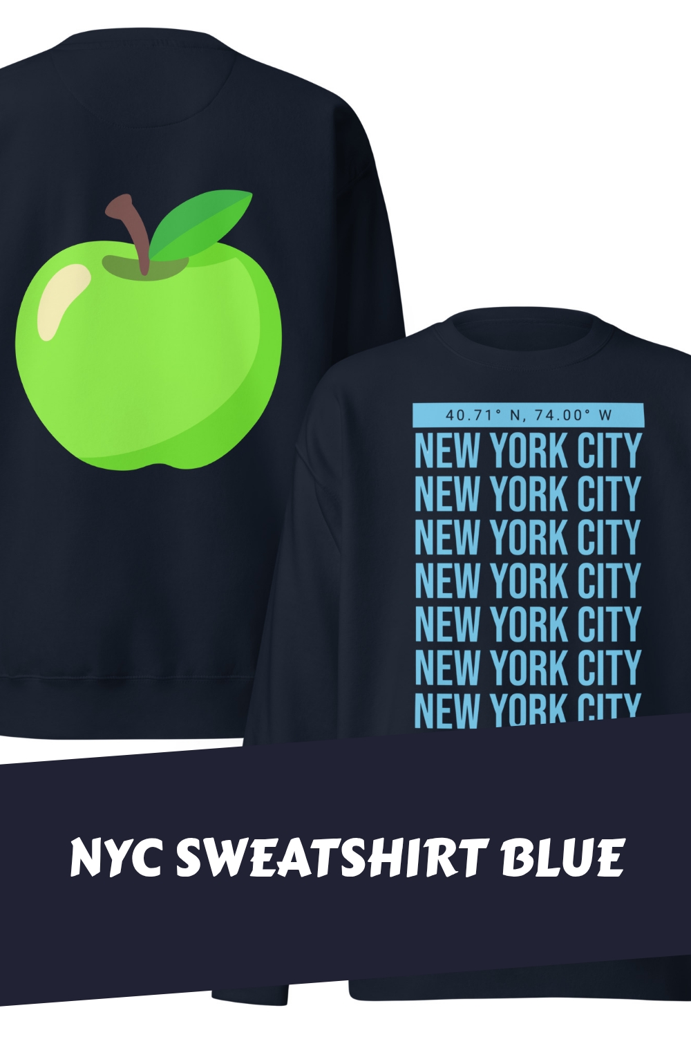 NYC Sweatshirt Blue generated pin 10845