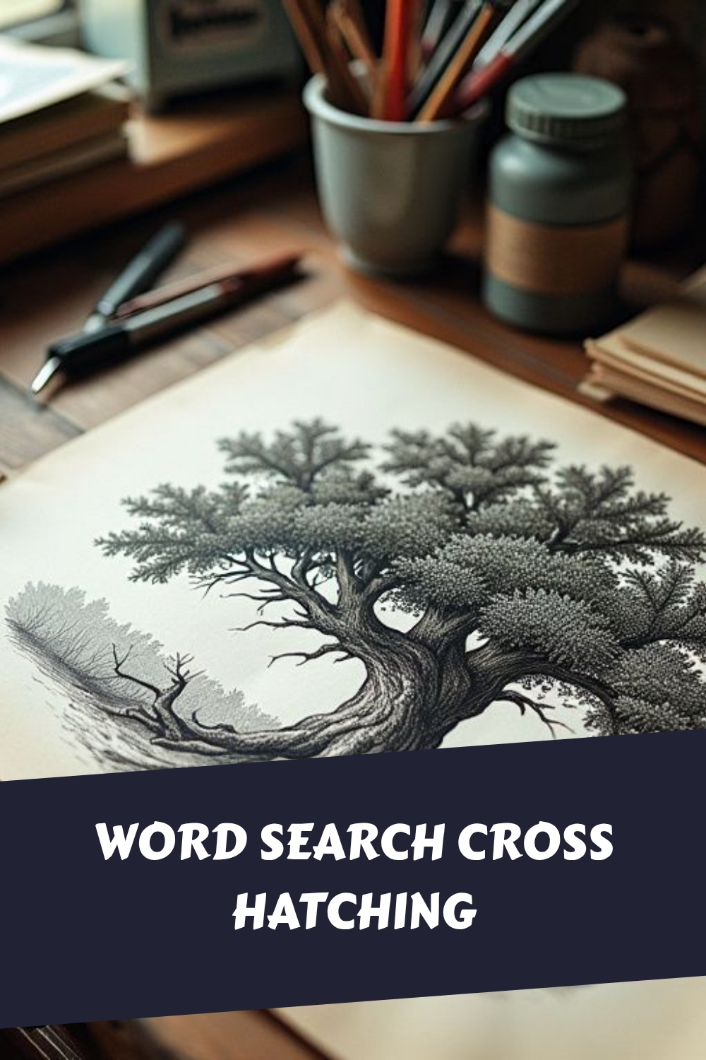 WORD SEARCH Cross hatching generated pin 5855