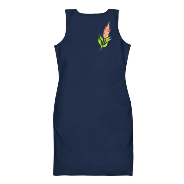 Navy Bottlebrush Bodycon Dress - Image 3