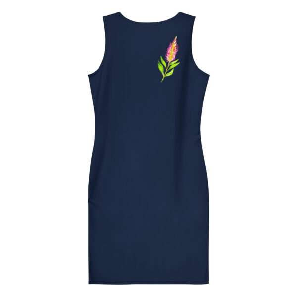 Navy Bottlebrush Bodycon Dress - Image 4