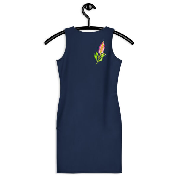 Navy Bottlebrush Bodycon Dress - Image 5