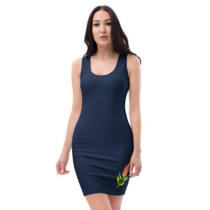 Navy Bottlebrush Bodycon Dress