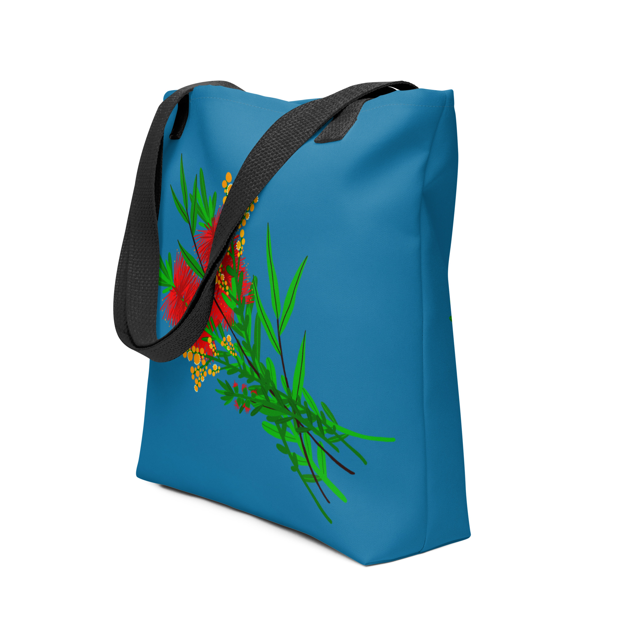 Bottle Brush Tote Bag Blue – Australian Wildflower Design 1 Bottle Brush Tote Bag Blue