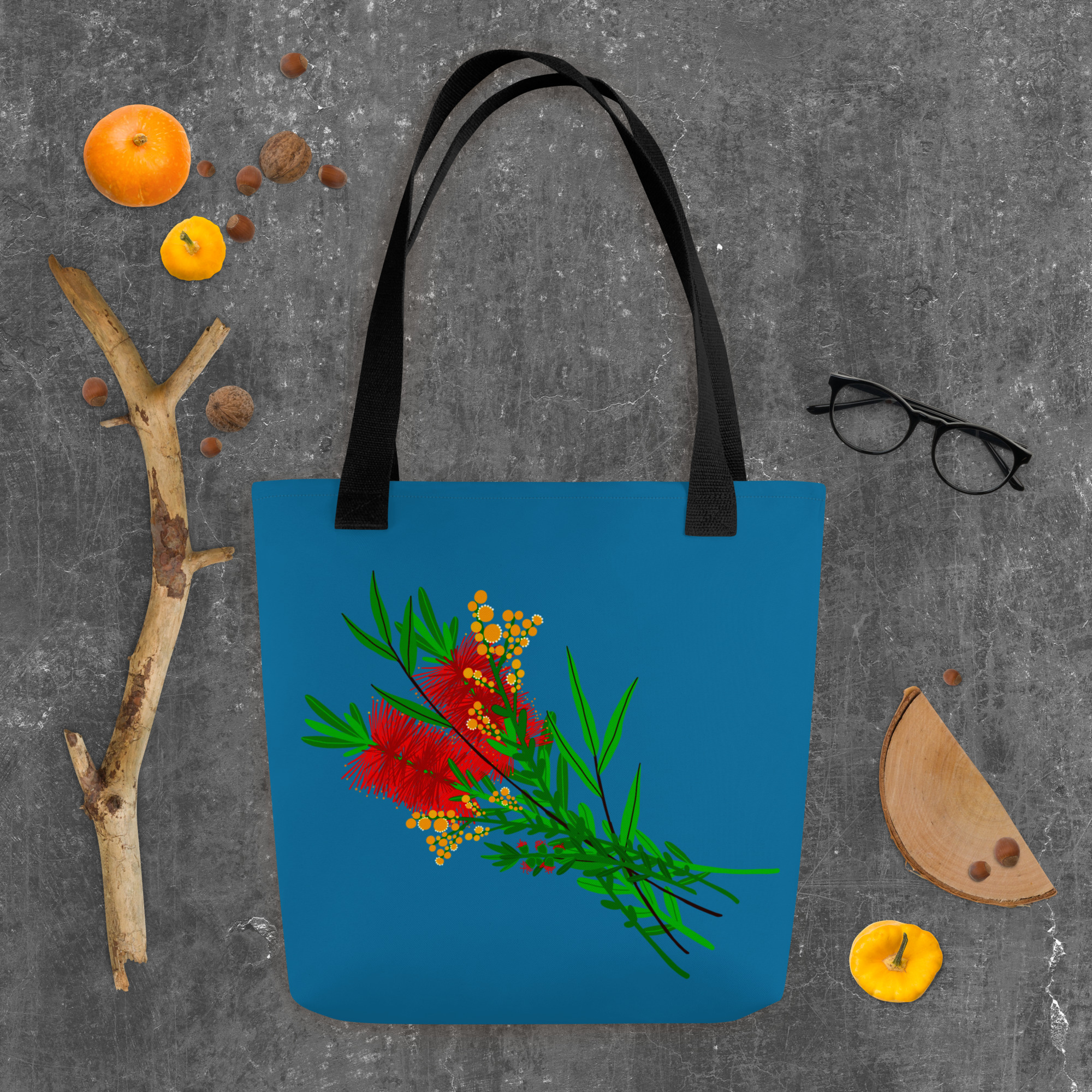 Bottle Brush Tote Bag Blue – Australian Wildflower Design 6 Bottle Brush Tote Bag Blue – Australian Wildflower Design - Image 6