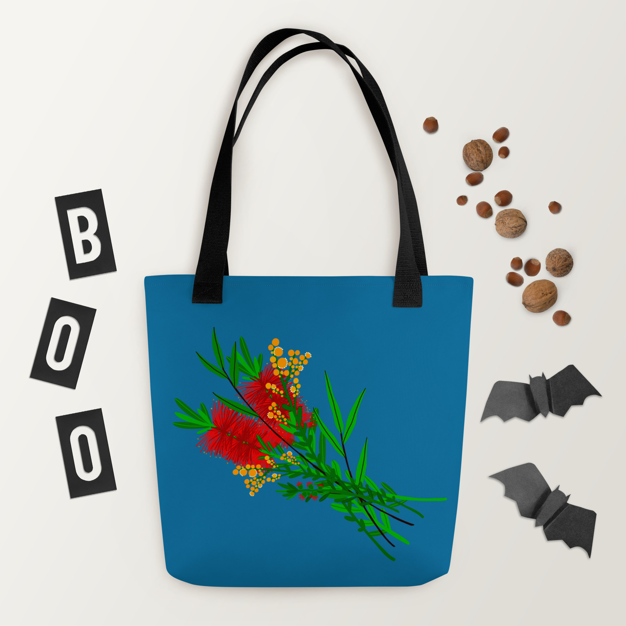 Bottle Brush Tote Bag Blue – Australian Wildflower Design 4 Bottle Brush Tote Bag Blue – Australian Wildflower Design - Image 4