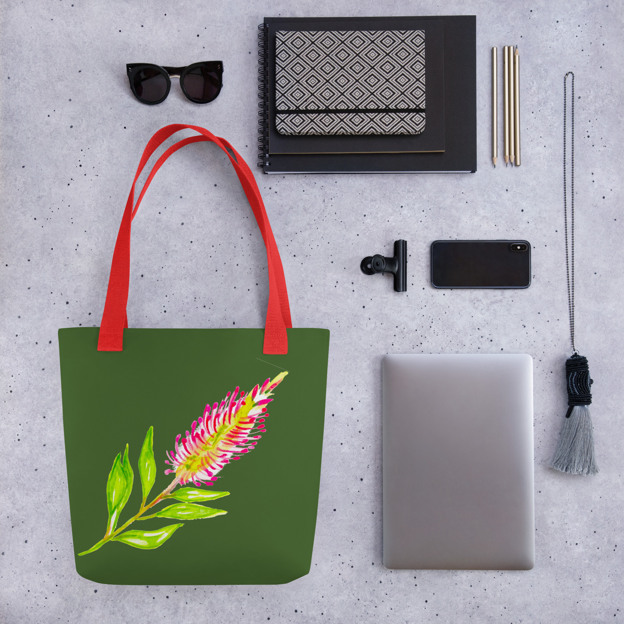 Bottle Brush Tote Bag – Durable Floral Everyday Tote 5 Bottle Brush Tote Bag – Durable Floral Everyday Tote - Image 5