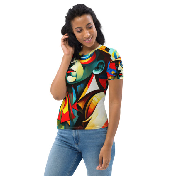 Cubism Lady T-shirt – Abstract Art Fashion Tee - Image 3