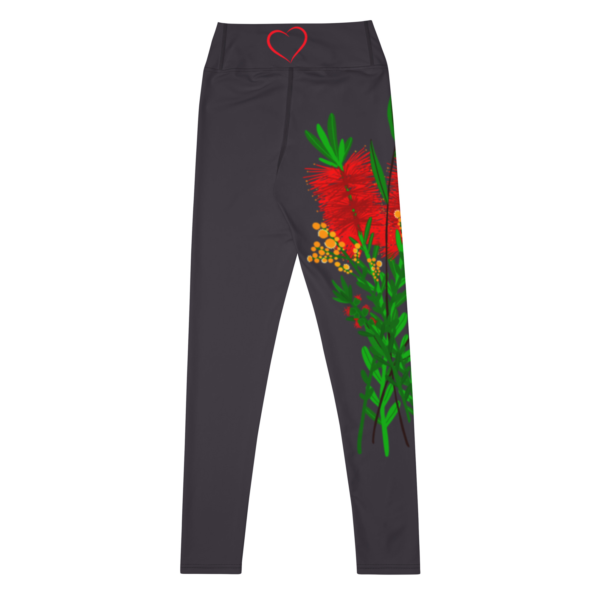 Bottle Brush Yoga Leggings – Australian Wildflower Design 2 Bottle Brush Yoga Leggings – Australian Wildflower Design - Image 2