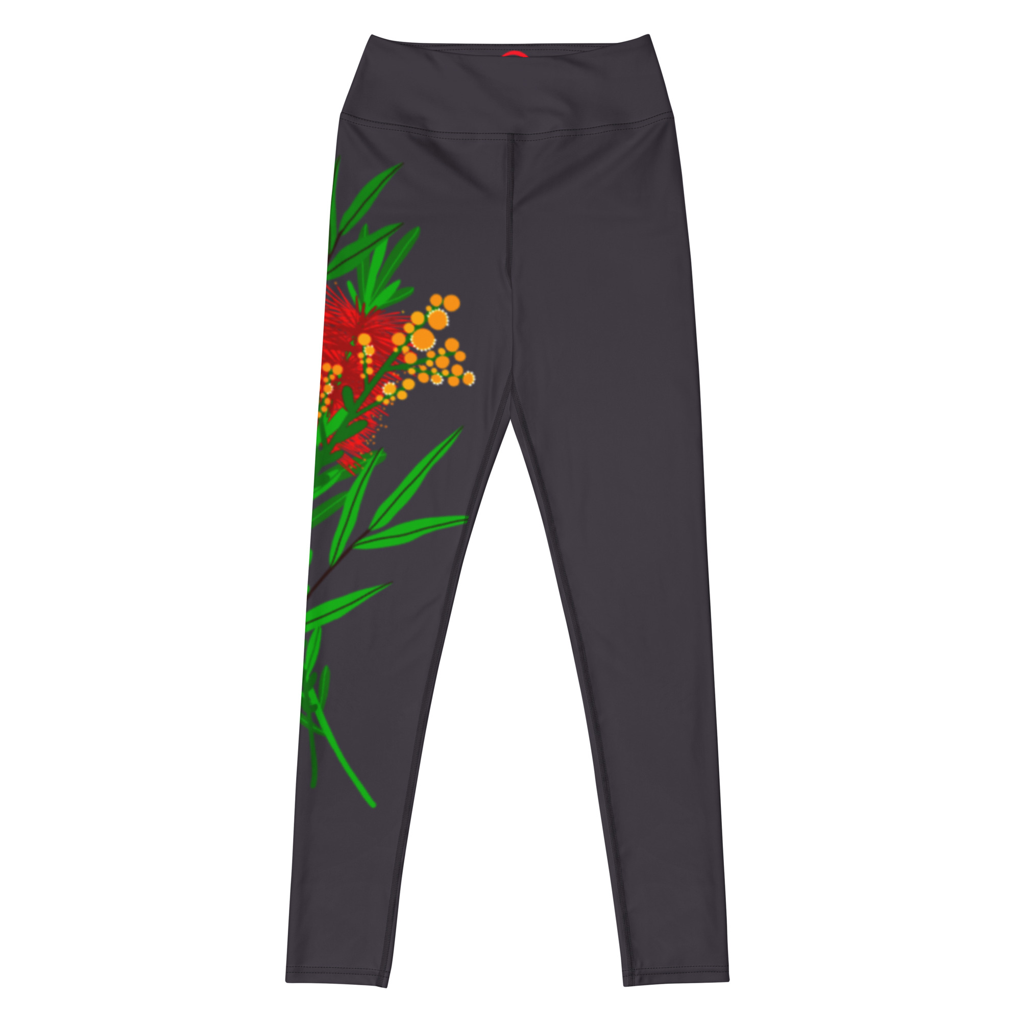 Bottle Brush Yoga Leggings – Australian Wildflower Design 1 Bottle Brush Yoga Leggings
