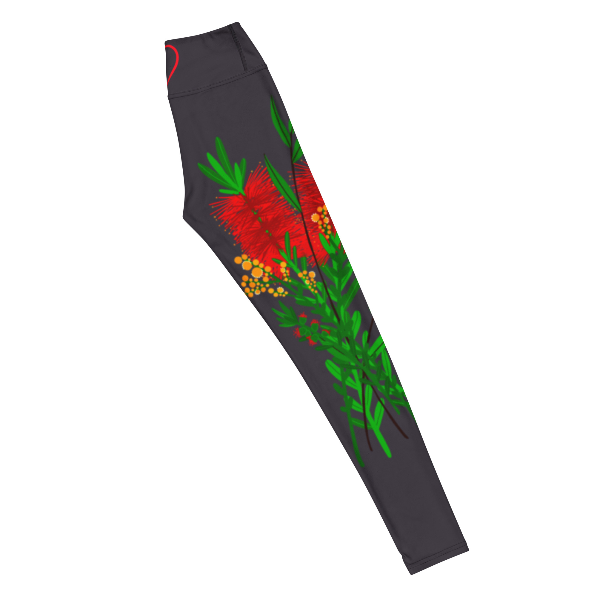 Bottle Brush Yoga Leggings – Australian Wildflower Design 5 Bottle Brush Yoga Leggings – Australian Wildflower Design - Image 5