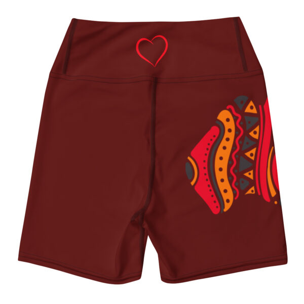 First Nation Crimson Yoga Shorts – Comfortable Activewear - Image 2