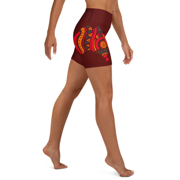 First Nation Crimson Yoga Shorts – Comfortable Activewear - Image 4