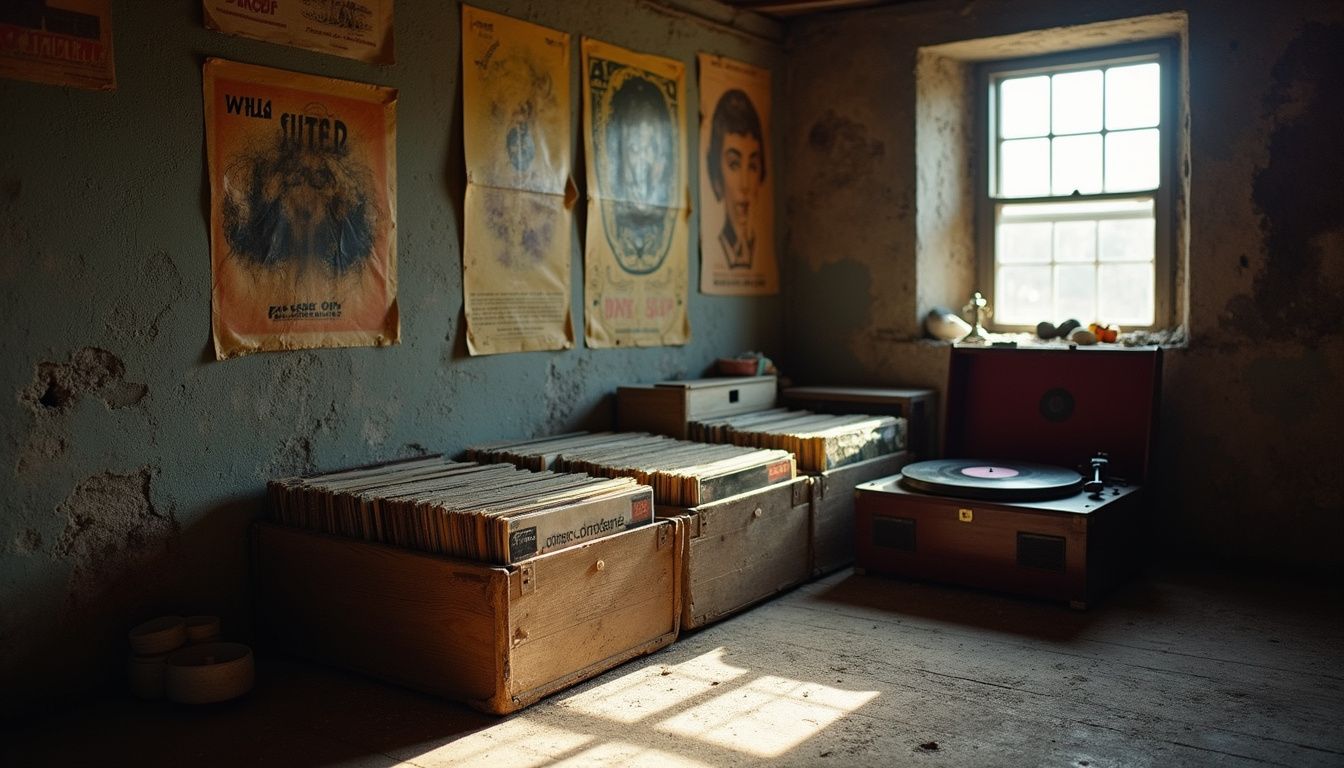A stack of old vinyl in a dusty attic, a quiet endnote to past hits.