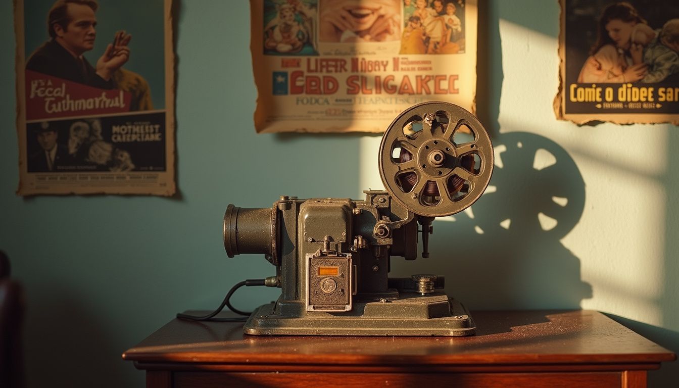 Timeline collage of classic films from different decades