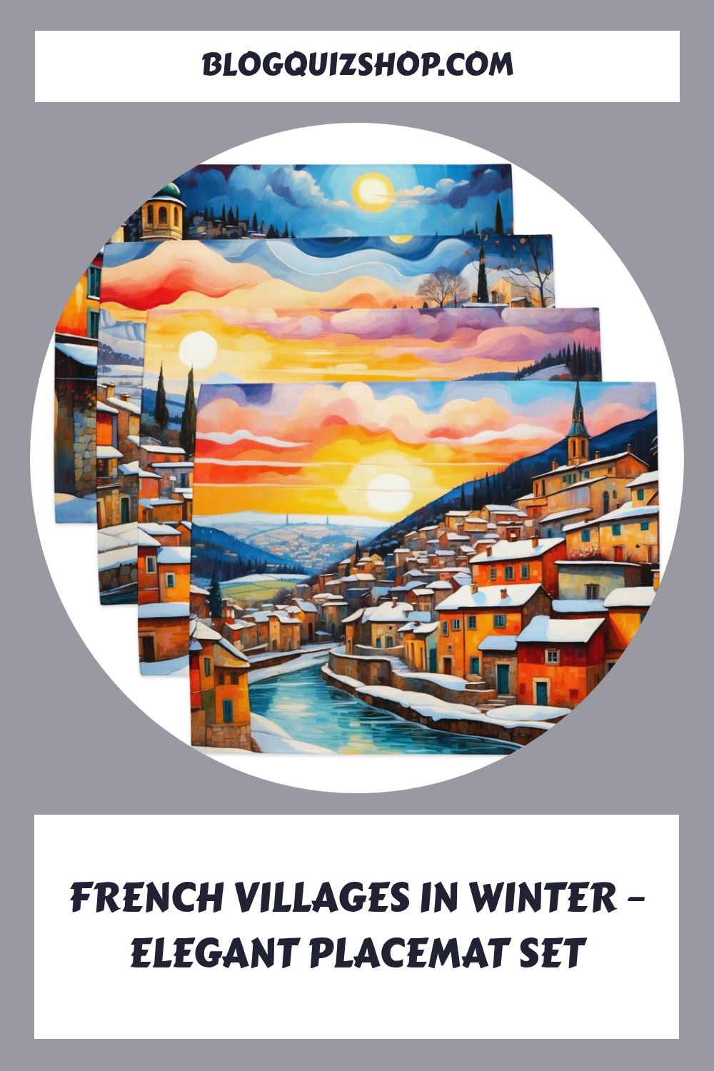 French Villages in Winter – Elegant Placemat Set 11 French Villages in Winter – Elegant Placemat Set generated pin 12217