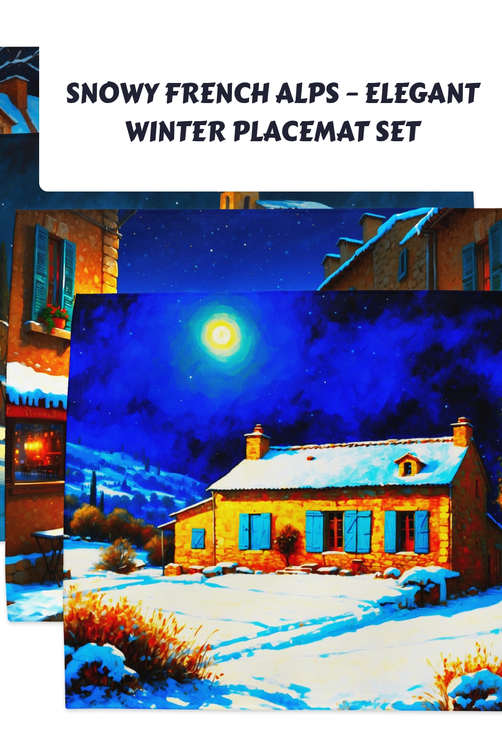 Snowy French Alps – Elegant Winter Placemat Set 10 Snowy French Alps – Elegant Winter Placemat Set generated pin 12229