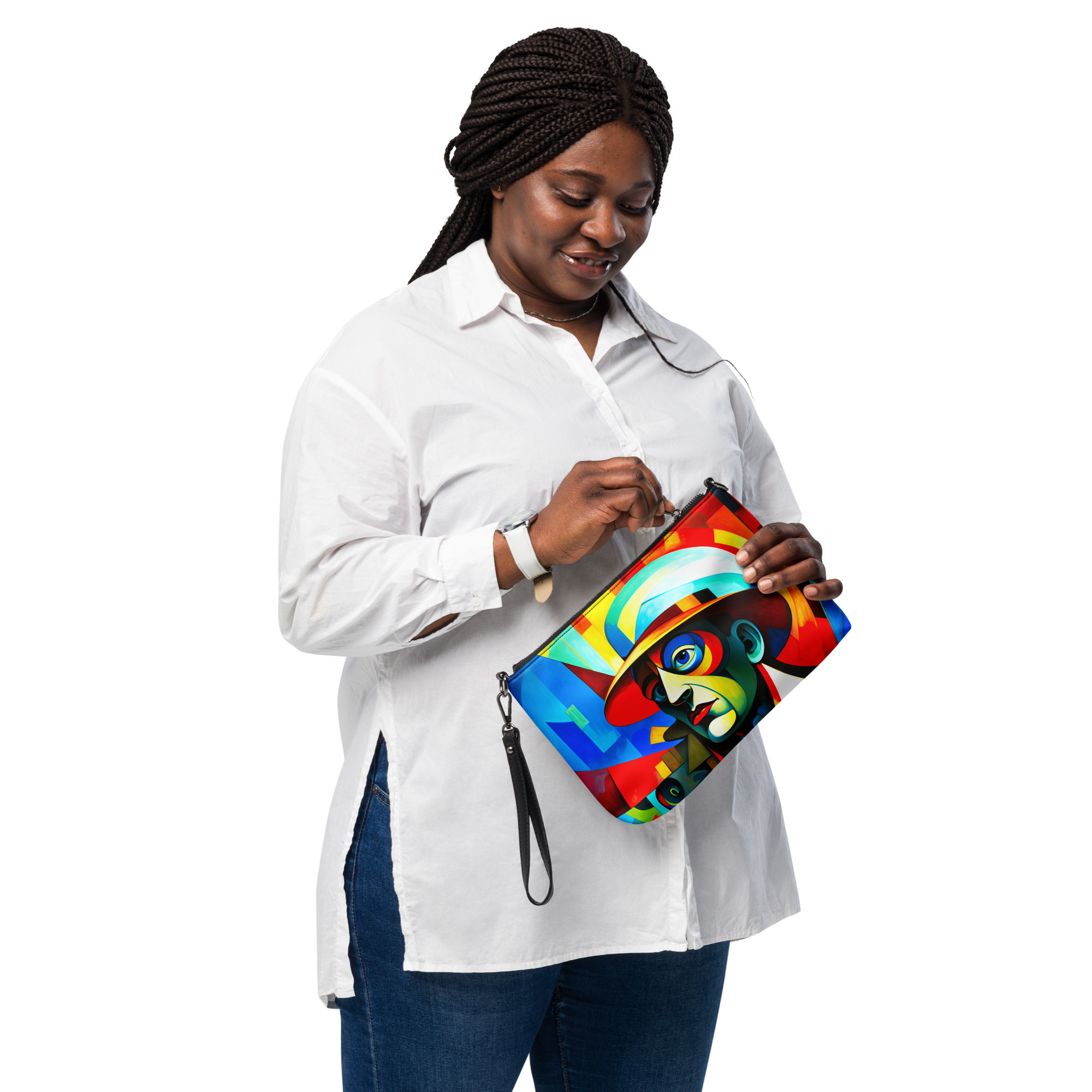 Cubism Man Blue Tone – Artistic Crossbody Bag 12 Cubism Man Blue Tone – Artistic Crossbody Bag - Image 12