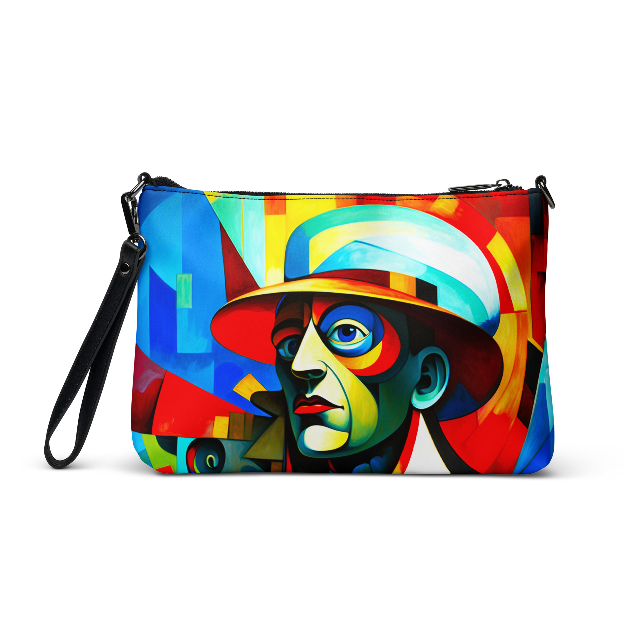 Cubism Man Blue Tone – Artistic Crossbody Bag 3 Cubism Man Blue Tone – Artistic Crossbody Bag - Image 3