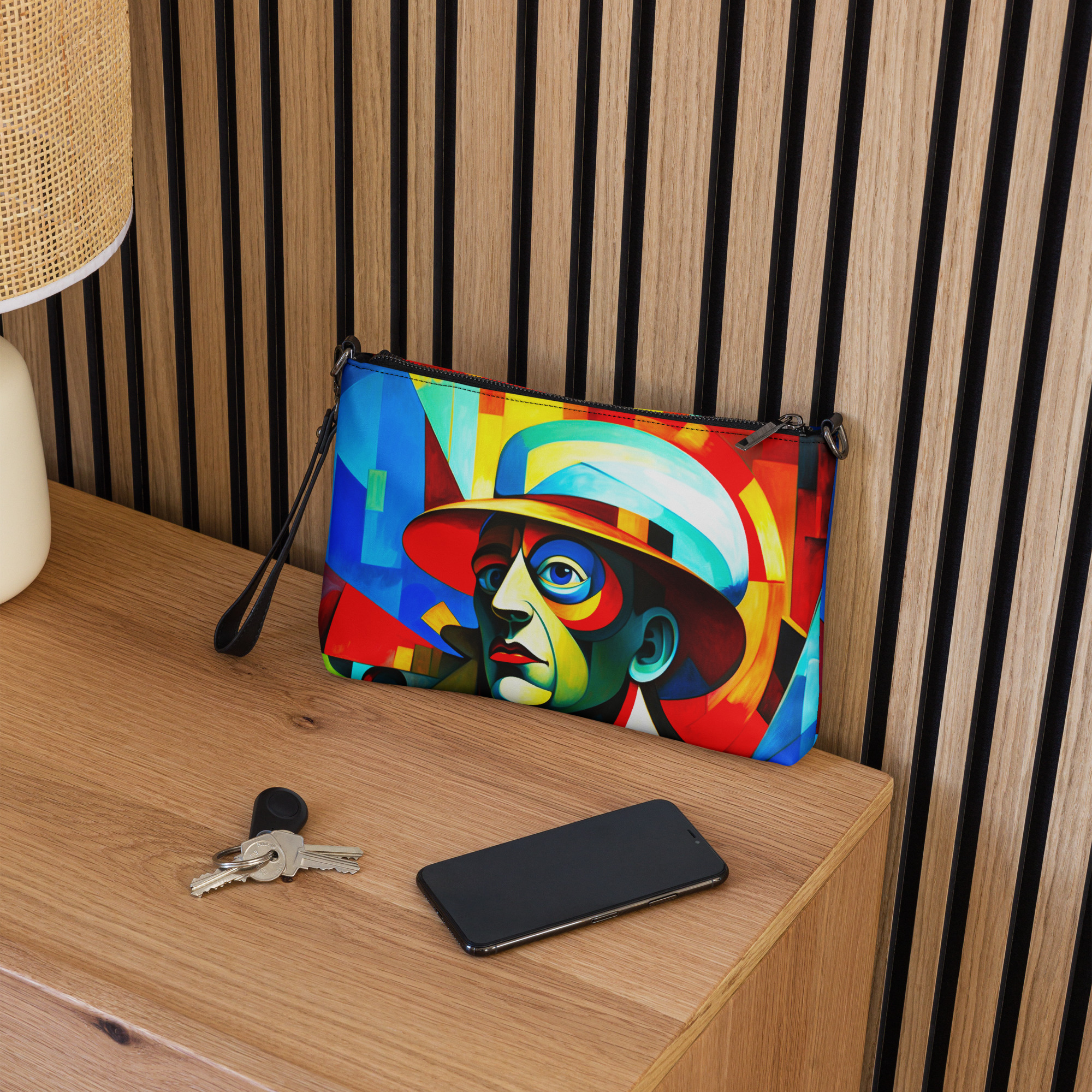 Cubism Man Blue Tone – Artistic Crossbody Bag 8 Cubism Man Blue Tone – Artistic Crossbody Bag - Image 8