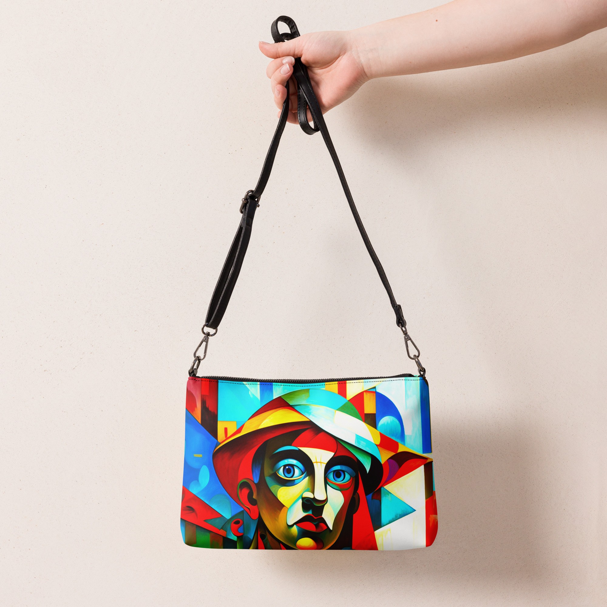 Cubism in Blue – Artistic Crossbody Bag 8 Cubism in Blue – Artistic Crossbody Bag - Image 8