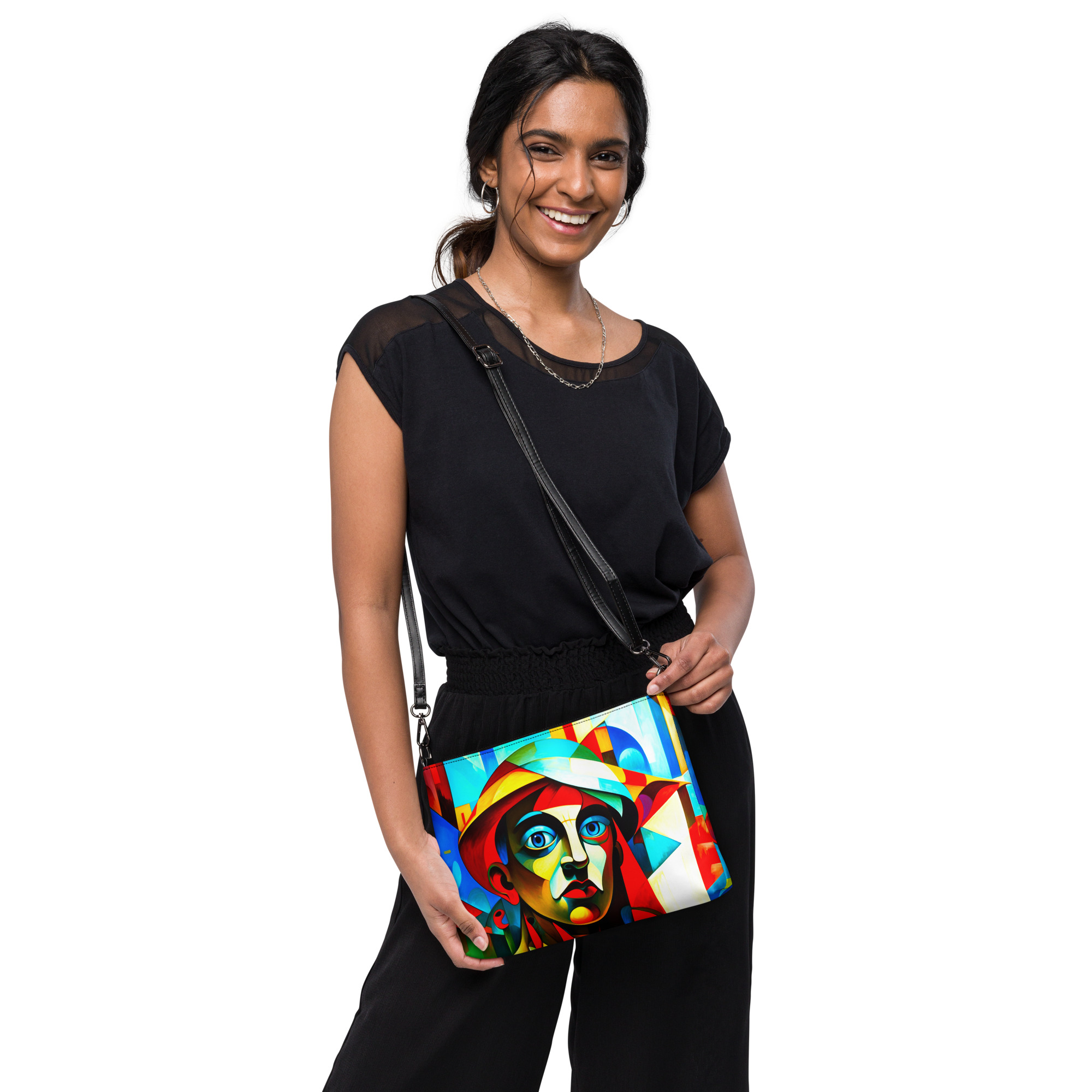 Cubism in Blue – Artistic Crossbody Bag 9 Cubism in Blue – Artistic Crossbody Bag - Image 9