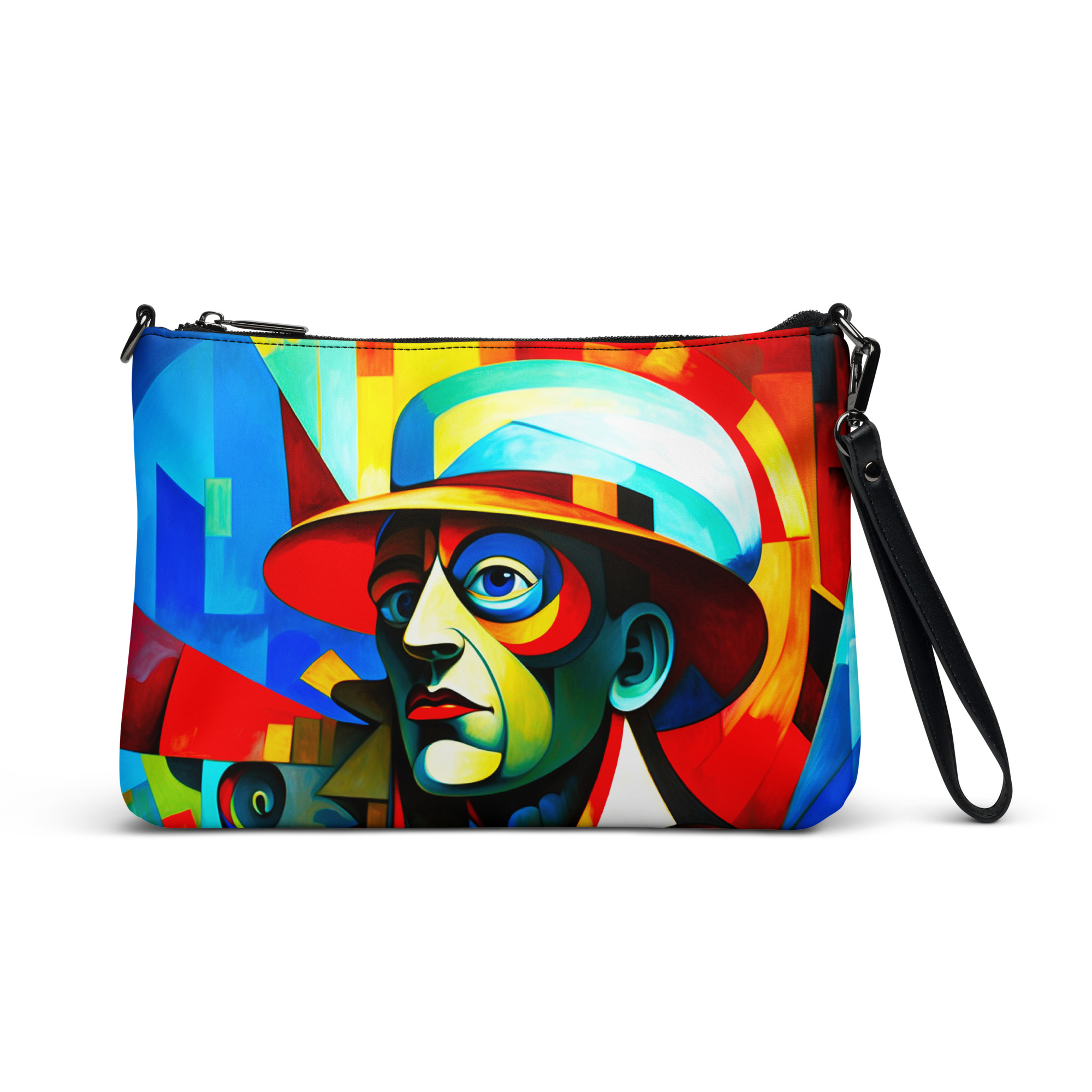 Cubism Man Blue Tone – Artistic Crossbody Bag 1 Cubism Man Blue Tone