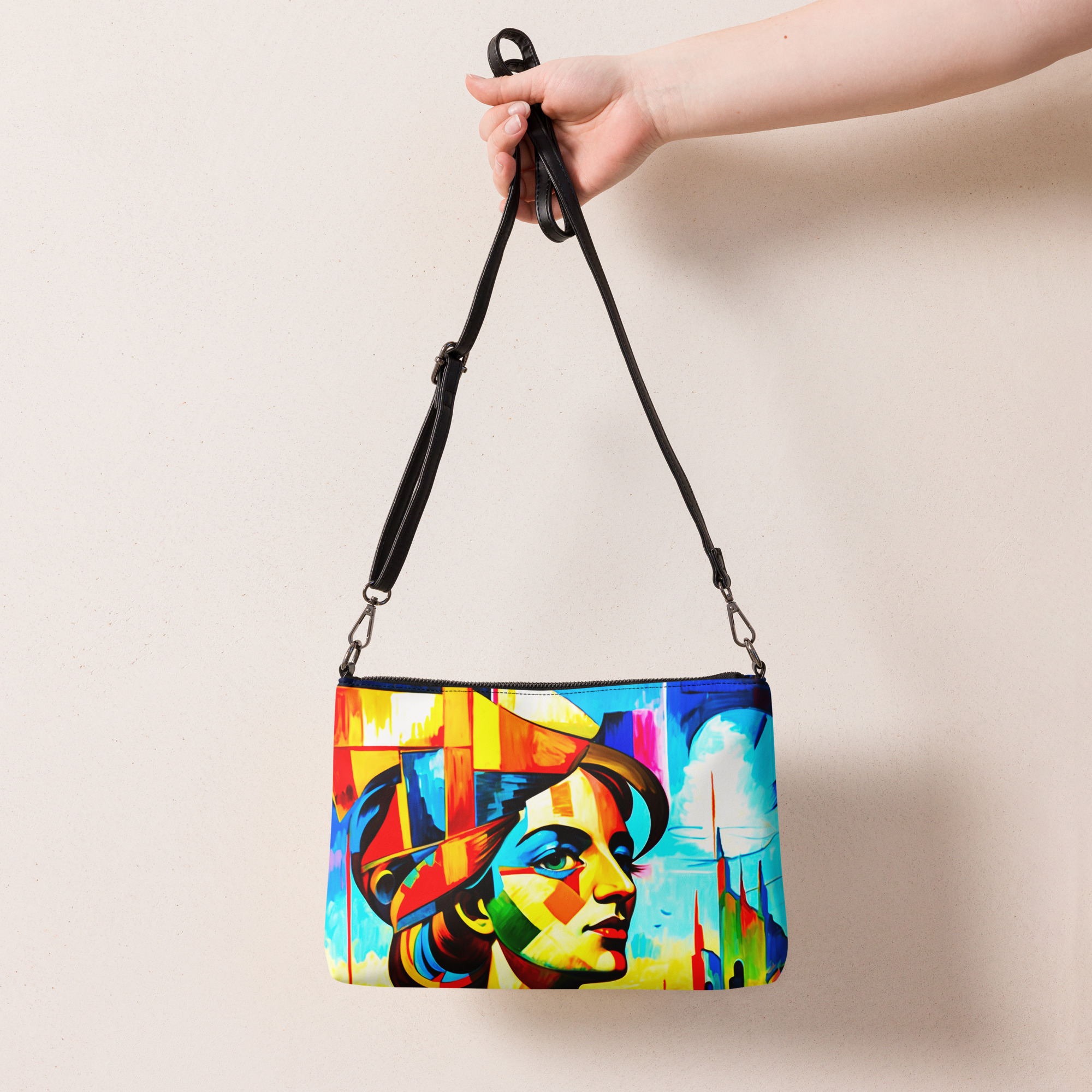 Cubism Lady in Yellow – Artistic Crossbody Bag 9 Cubism Lady in Yellow