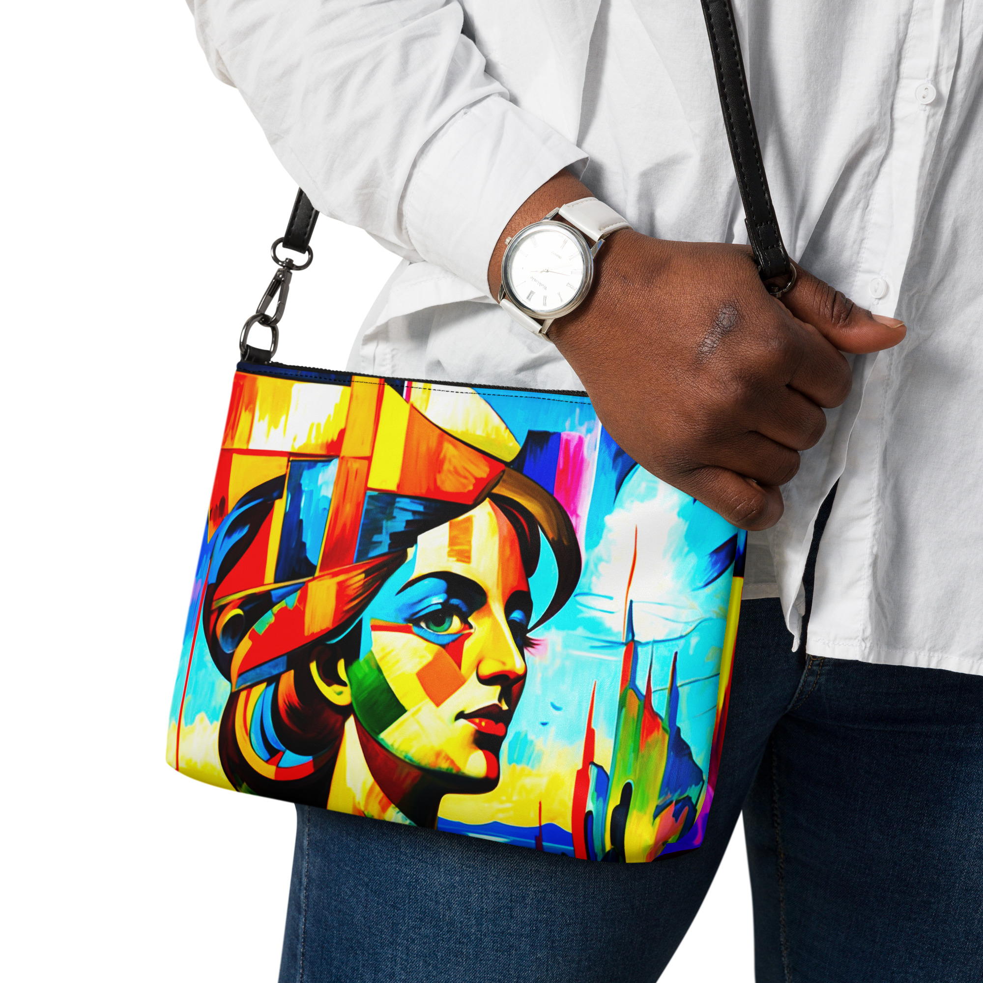 Cubism Lady in Yellow – Artistic Crossbody Bag 10 Cubism Lady in Yellow