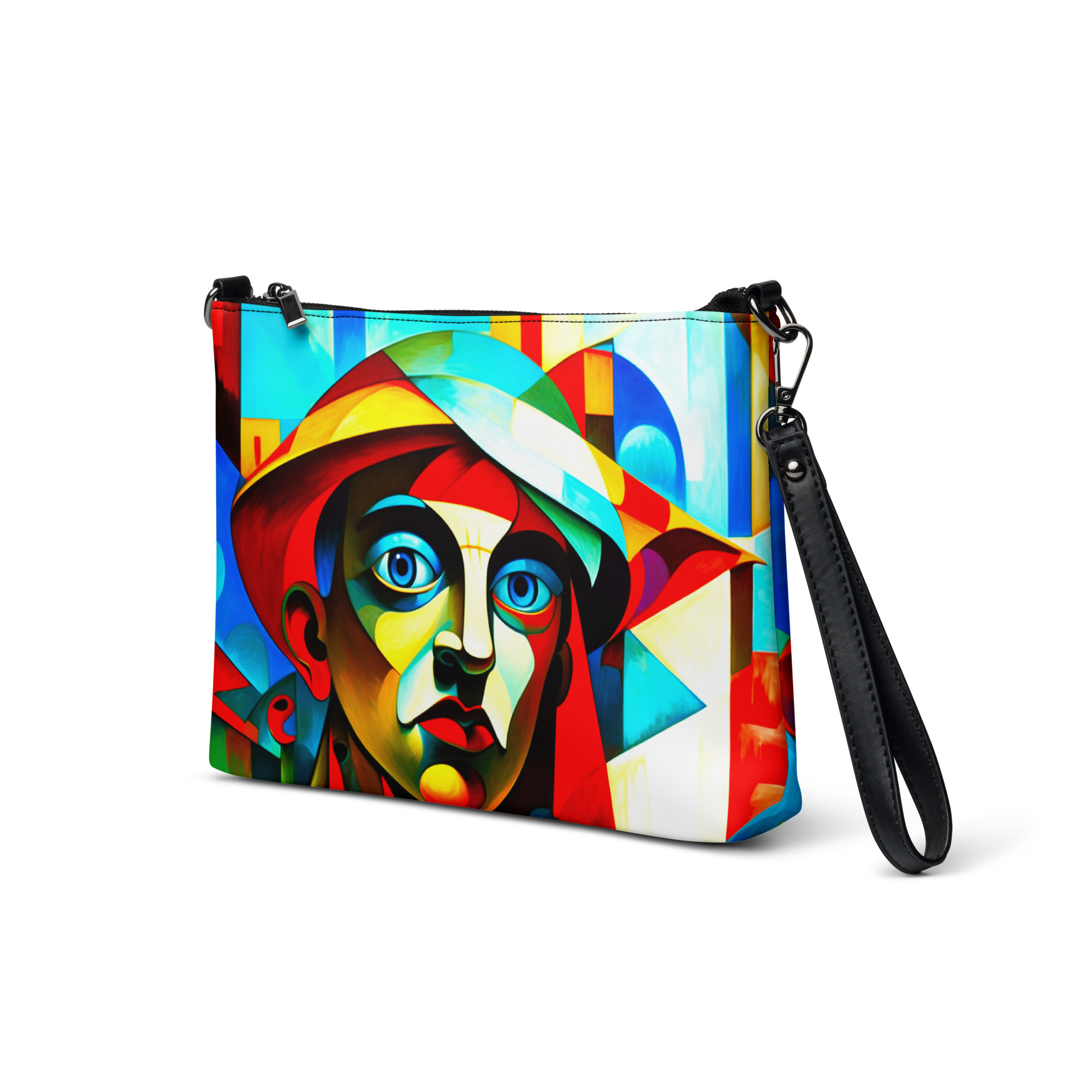 Cubism in Blue – Artistic Crossbody Bag 2 Cubism in Blue – Artistic Crossbody Bag - Image 2