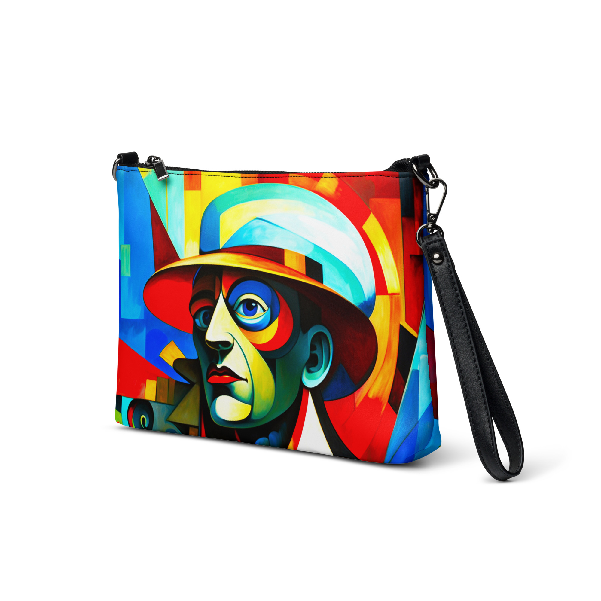 Cubism Man Blue Tone – Artistic Crossbody Bag 2 Cubism Man Blue Tone – Artistic Crossbody Bag - Image 2