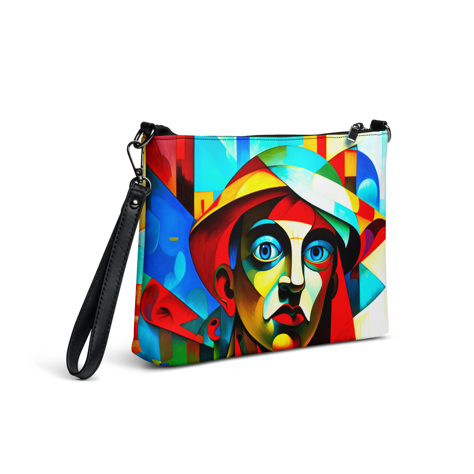 Cubism in Blue – Artistic Crossbody Bag 4 Cubism in Blue – Artistic Crossbody Bag - Image 4