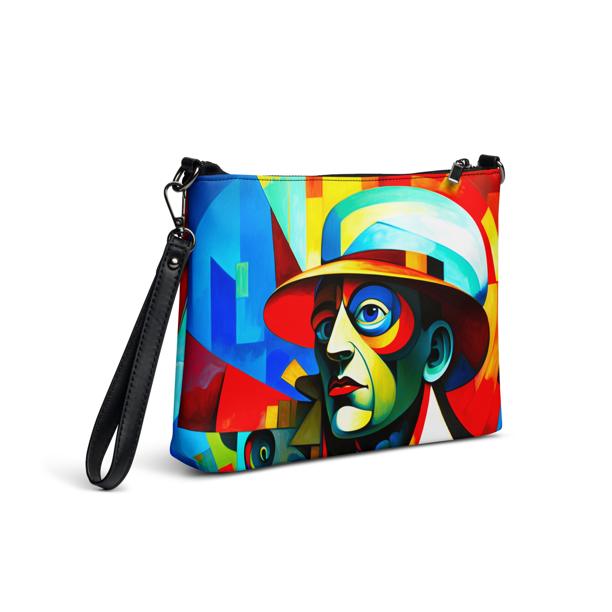 Cubism Man Blue Tone – Artistic Crossbody Bag 4 Cubism Man Blue Tone – Artistic Crossbody Bag - Image 4