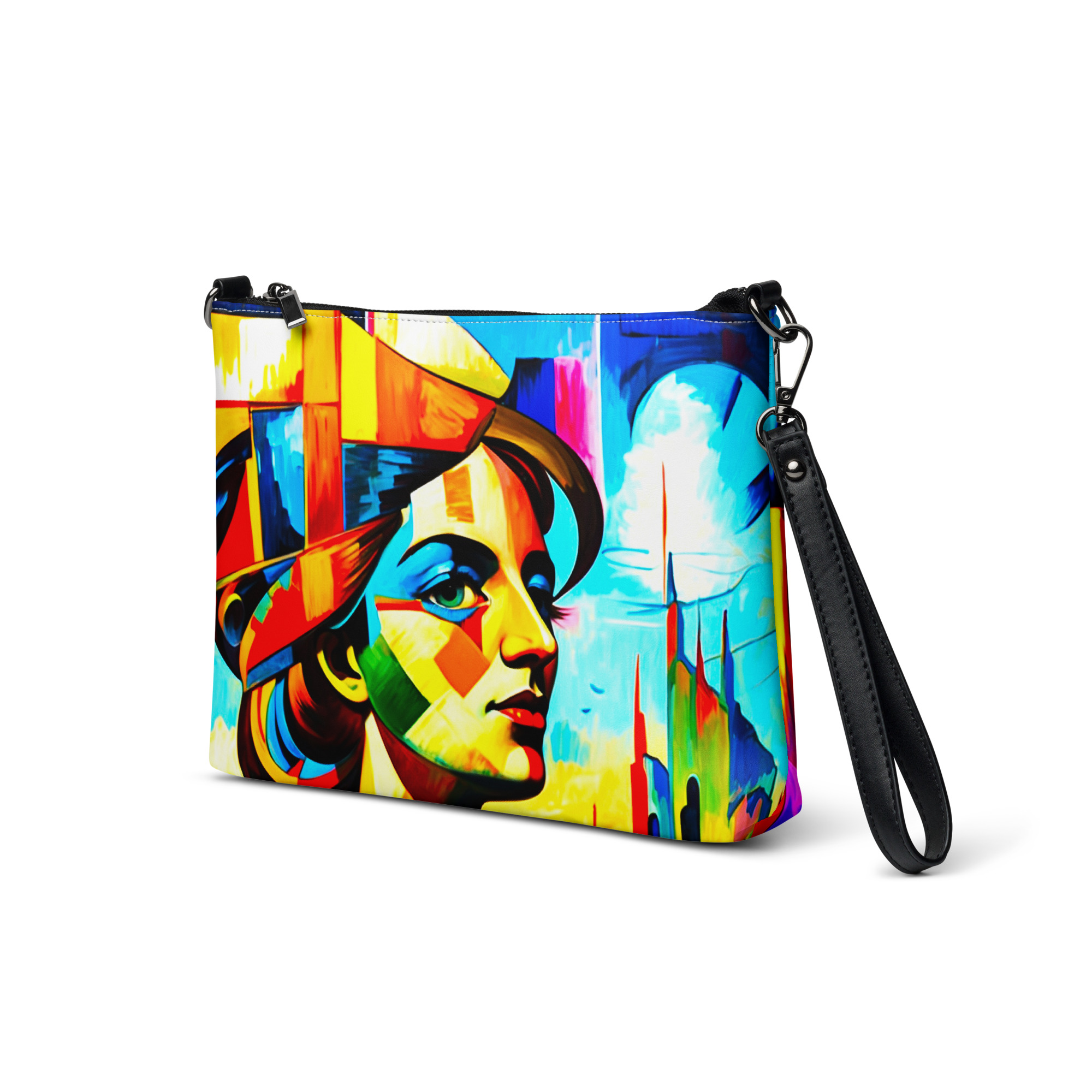 Cubism Lady in Yellow – Artistic Crossbody Bag 2 Cubism Lady in Yellow – Artistic Crossbody Bag - Image 2