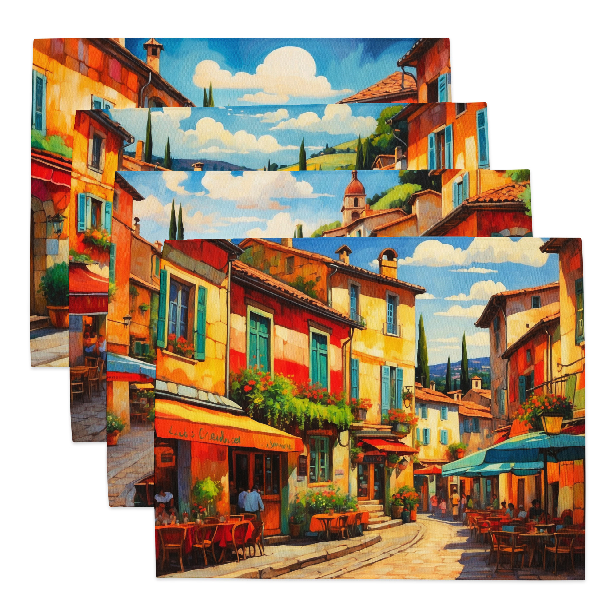 France in Summer – Colorful Placemat Set of 4 1 France in Summer