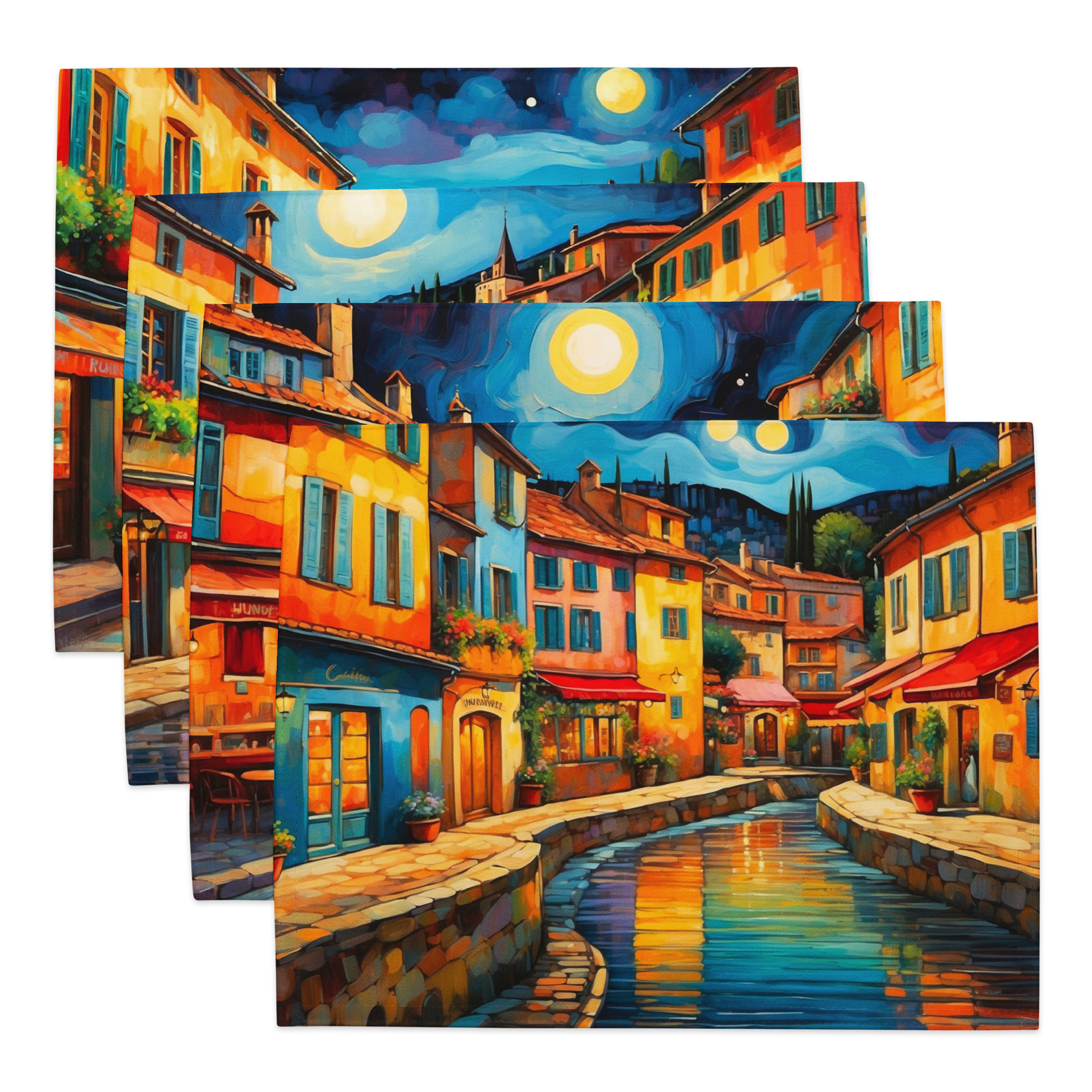 Village Life in France – Elegant Placemat Set 1 Village Life in France