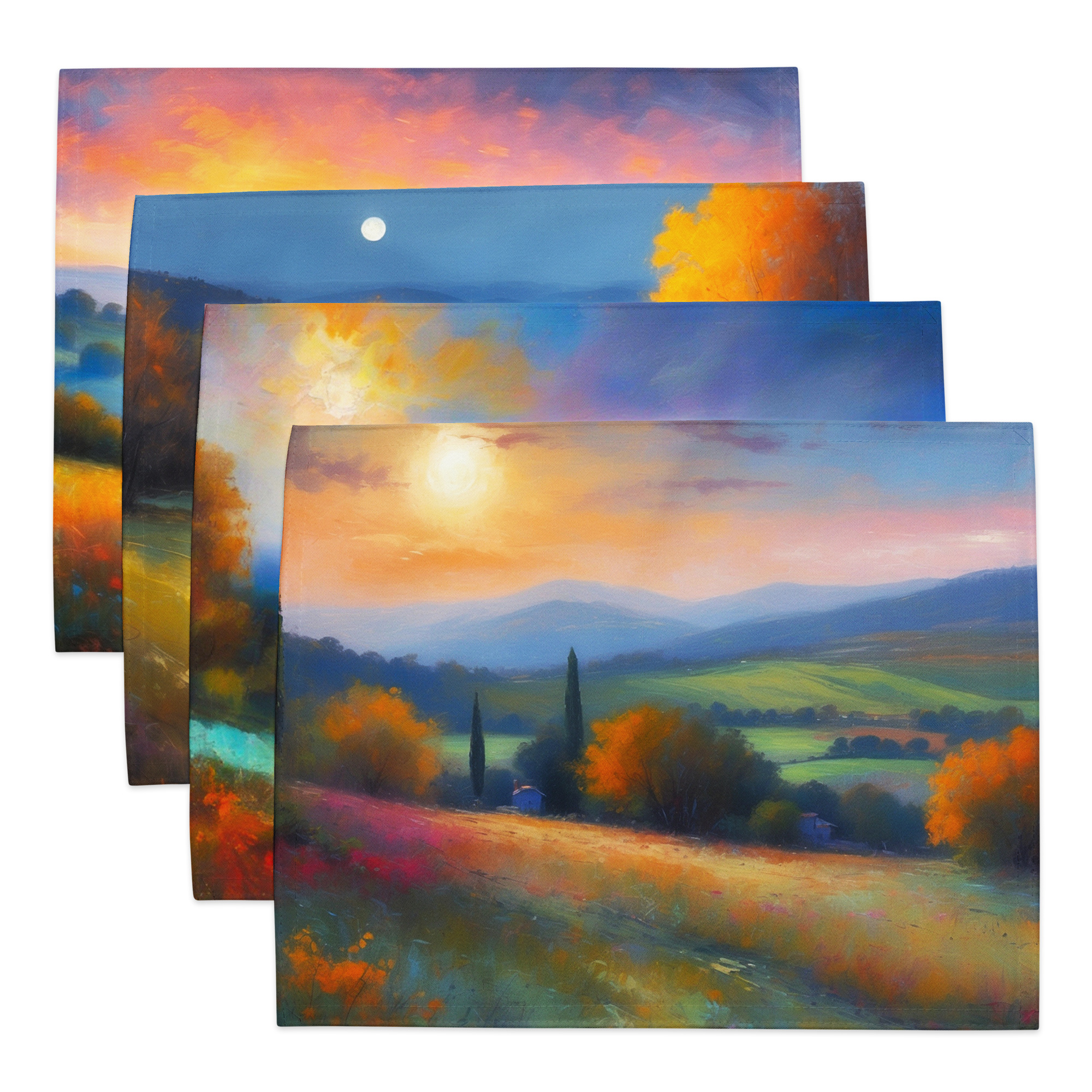 Glow at Dusk in Provence – Elegant Placemat Set 1 Glow at Dusk in Provence