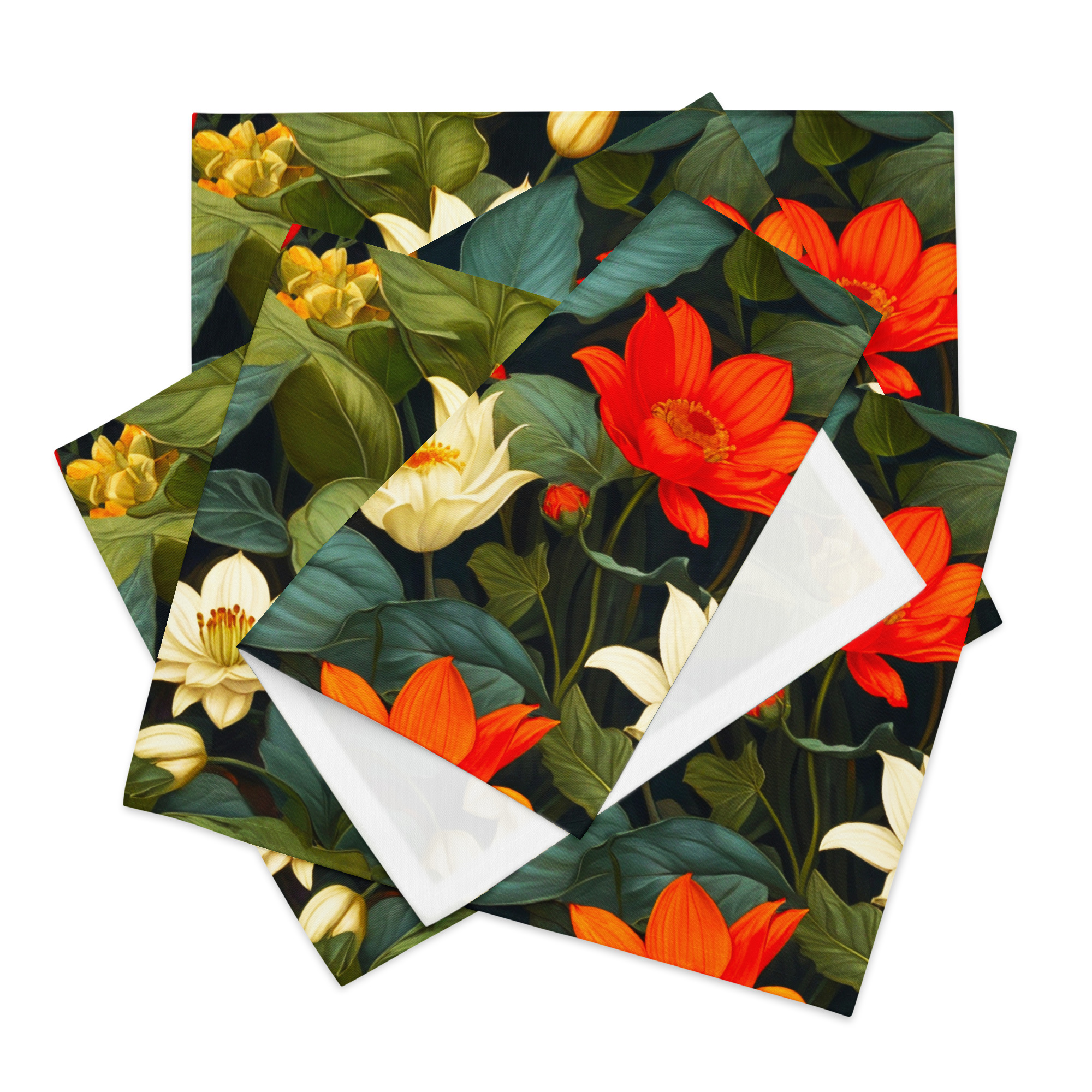 Floral Wonders Placemats – Set of Four Elegant Mats 2 Floral Wonders Placemats – Set of Four Elegant Mats - Image 2