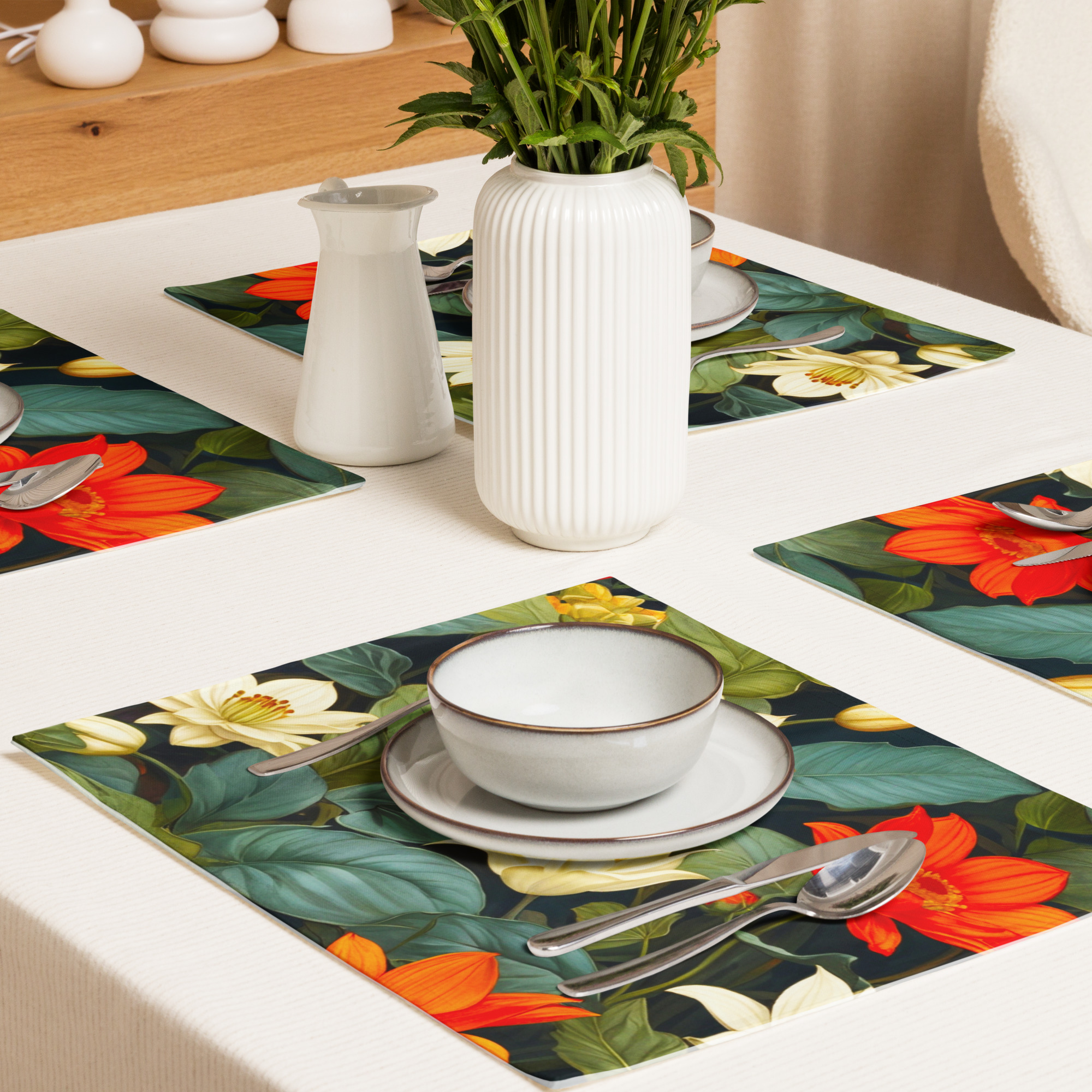 Floral Wonders Placemats – Set of Four Elegant Mats 3 Floral Wonders Placemats – Set of Four Elegant Mats - Image 3